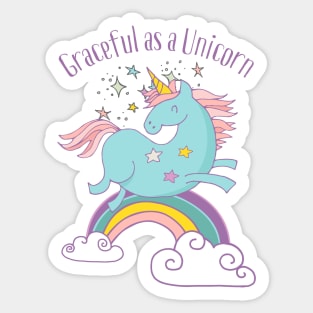 Graceful As A Unicorn Sticker